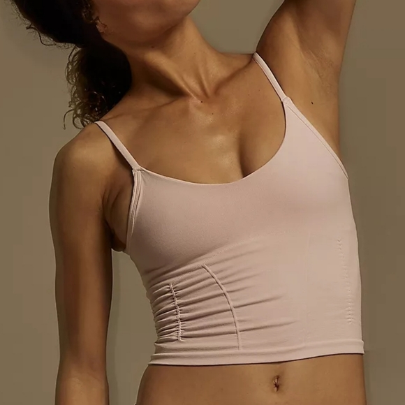 39. Free People Good Karma Ruched Crop Tank Light pink - Picture 10 of 12
